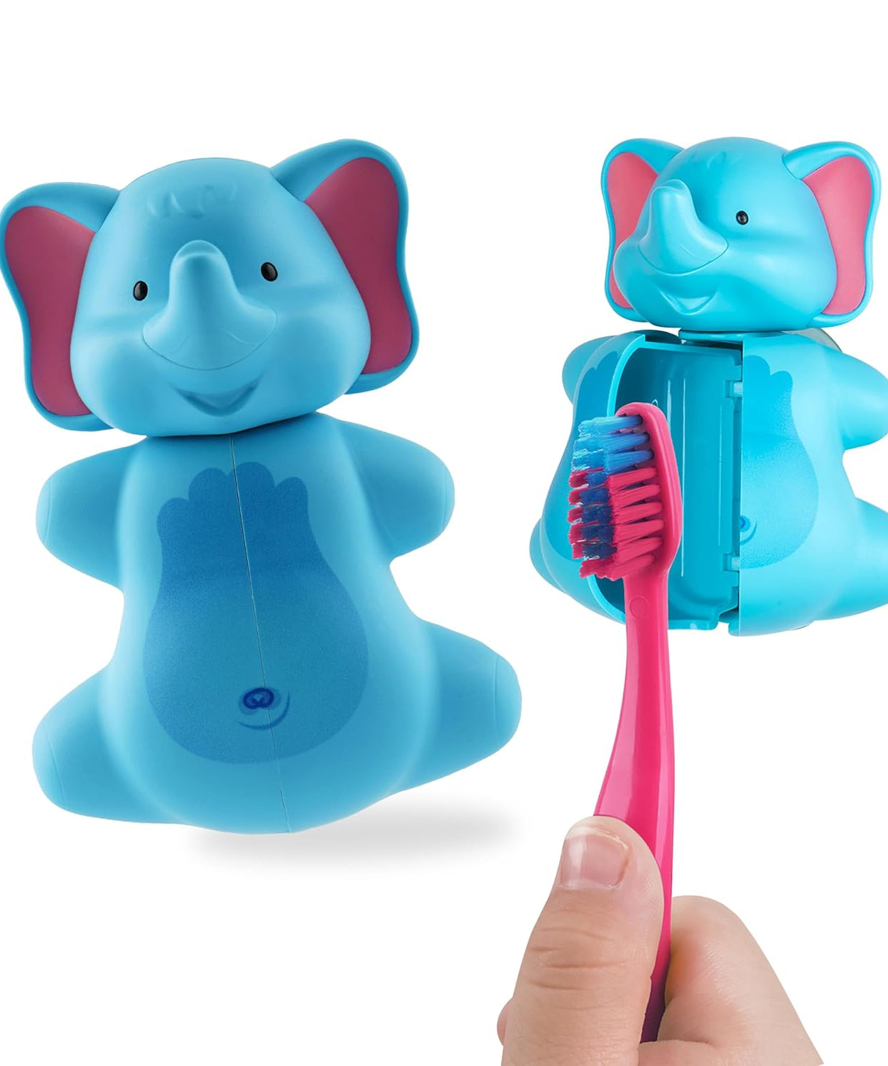 Flipper Fun Animal ToothBrush & Toothbrush Cover Set - Elephant