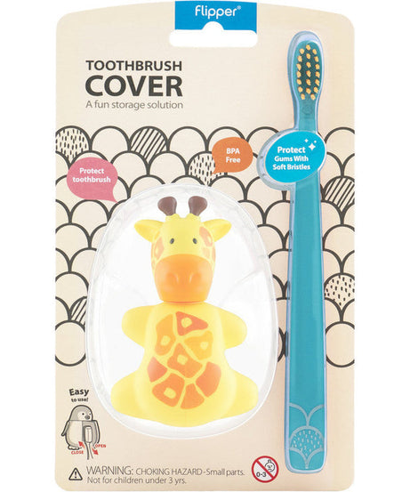 Flipper Fun Animal ToothBrush & Toothbrush Cover Set - Giraffe
