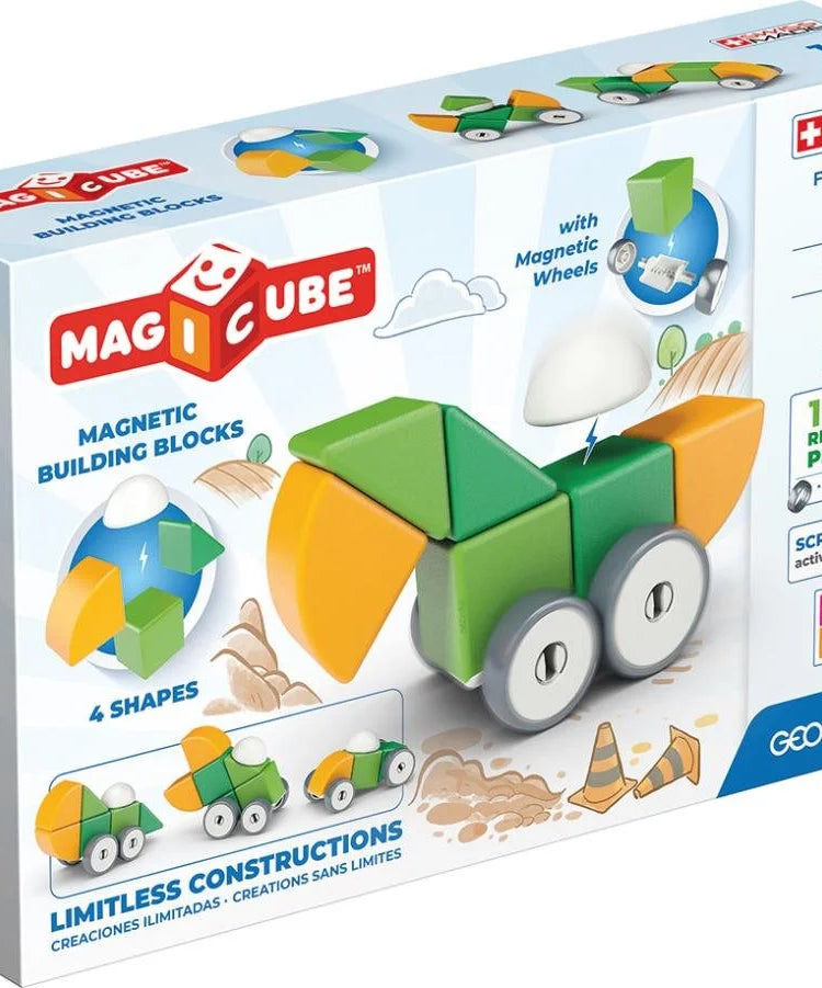 Geomag Magicube 13 Pieces Magnetic Building Blocks with Magnetic Wheels For Ages 1-5 Years - MINIMEE KIDS