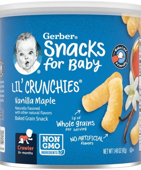Gerber Lil' Crunchies Vanilla Maple Snacks for Babies 8+ Months - 42g - MINIMEE KIDS