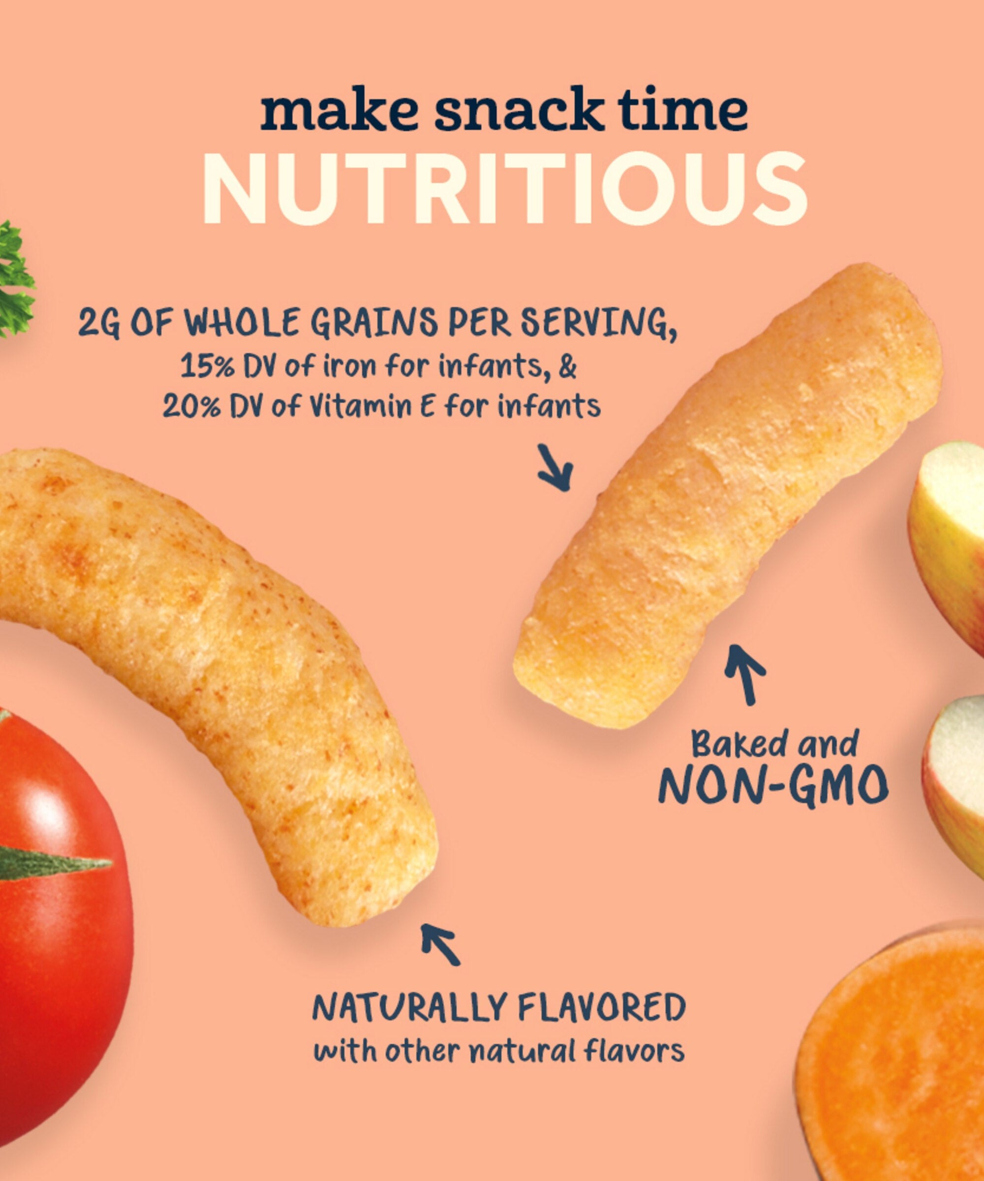 Gerber Lil' Crunchies Garden Tomato Snacks for Crawler babies 8+ Months - 42g - MINIMEE KIDS