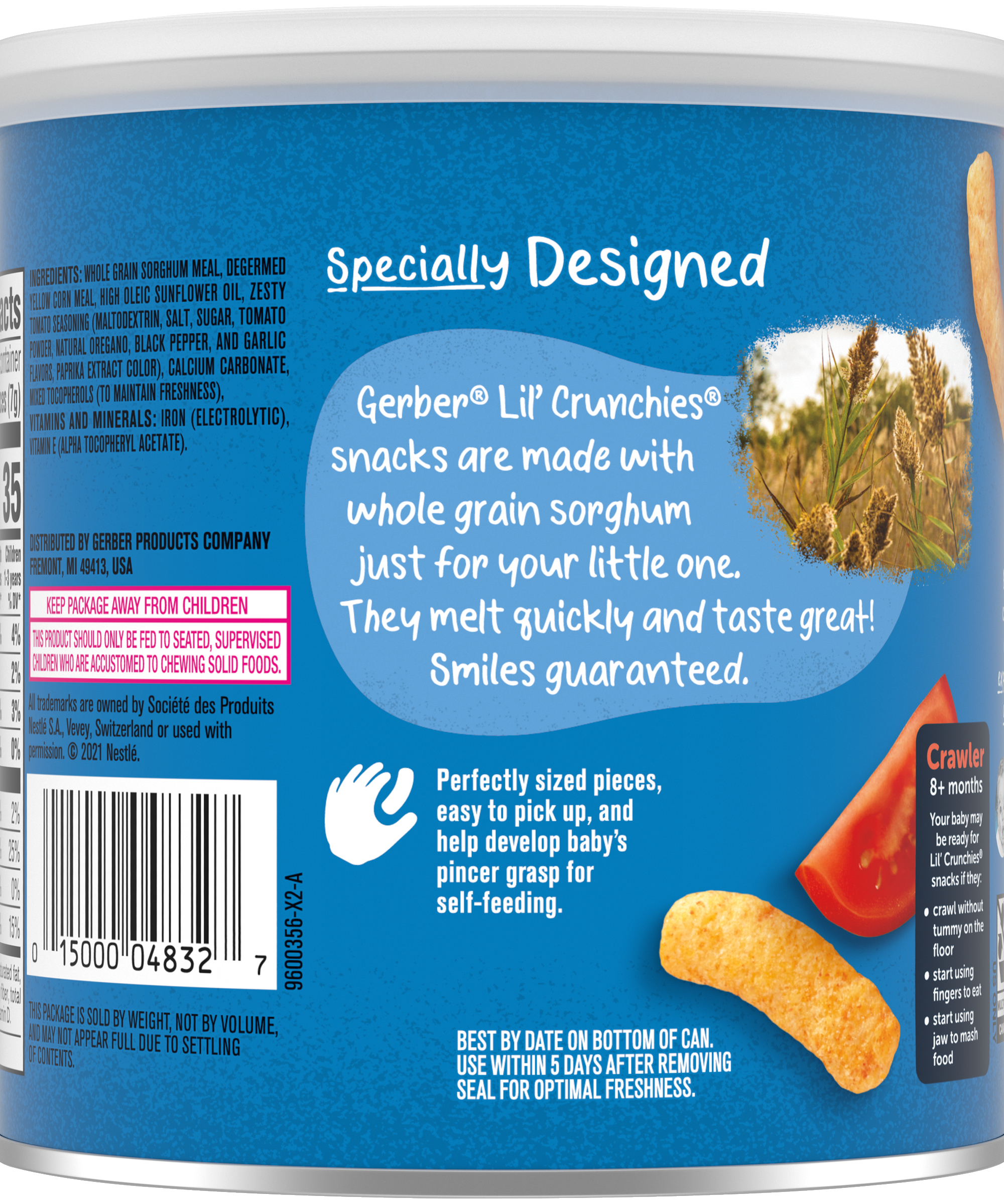Gerber Lil' Crunchies Garden Tomato Snacks for Crawler babies 8+ Months - 42g - MINIMEE KIDS