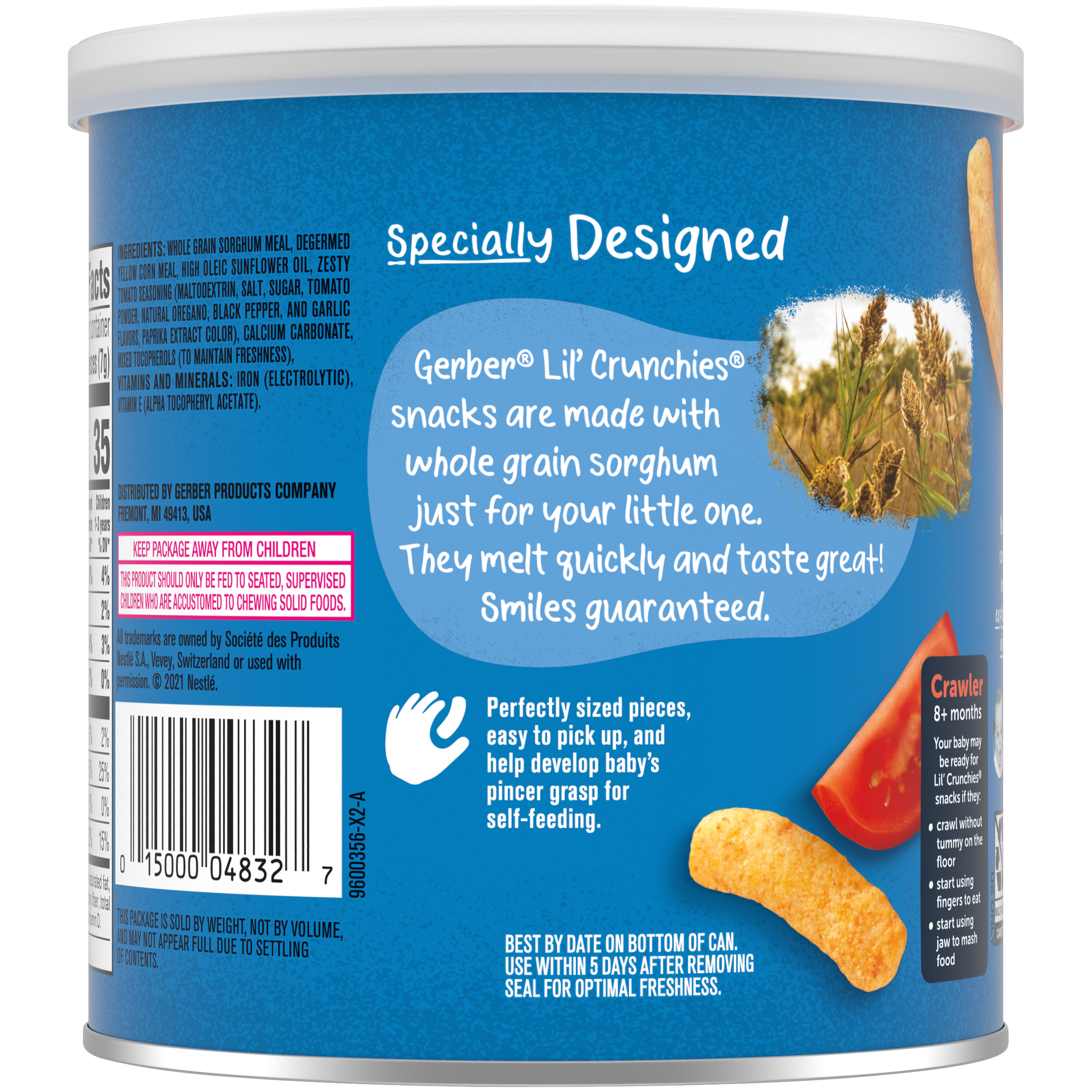 Gerber Lil' Crunchies Garden Tomato Snacks for Crawler babies 8+ Months - 42g