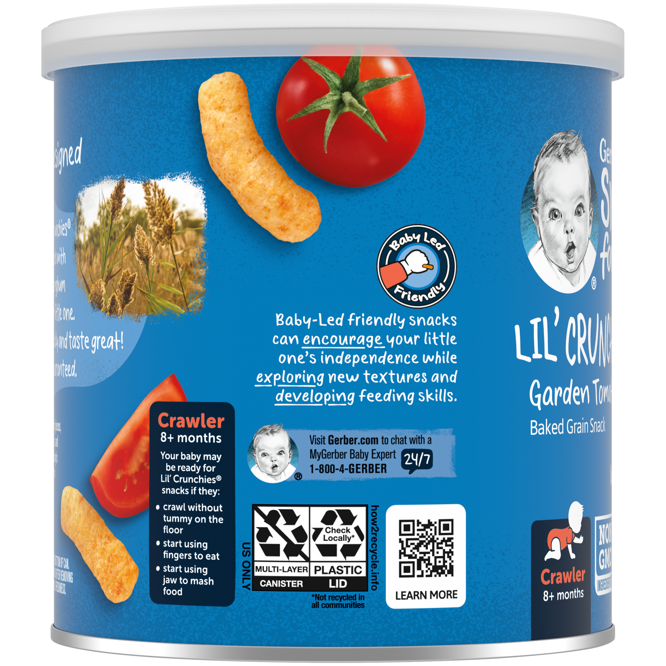 Gerber Lil' Crunchies Garden Tomato Snacks for Crawler babies 8+ Months - 42g
