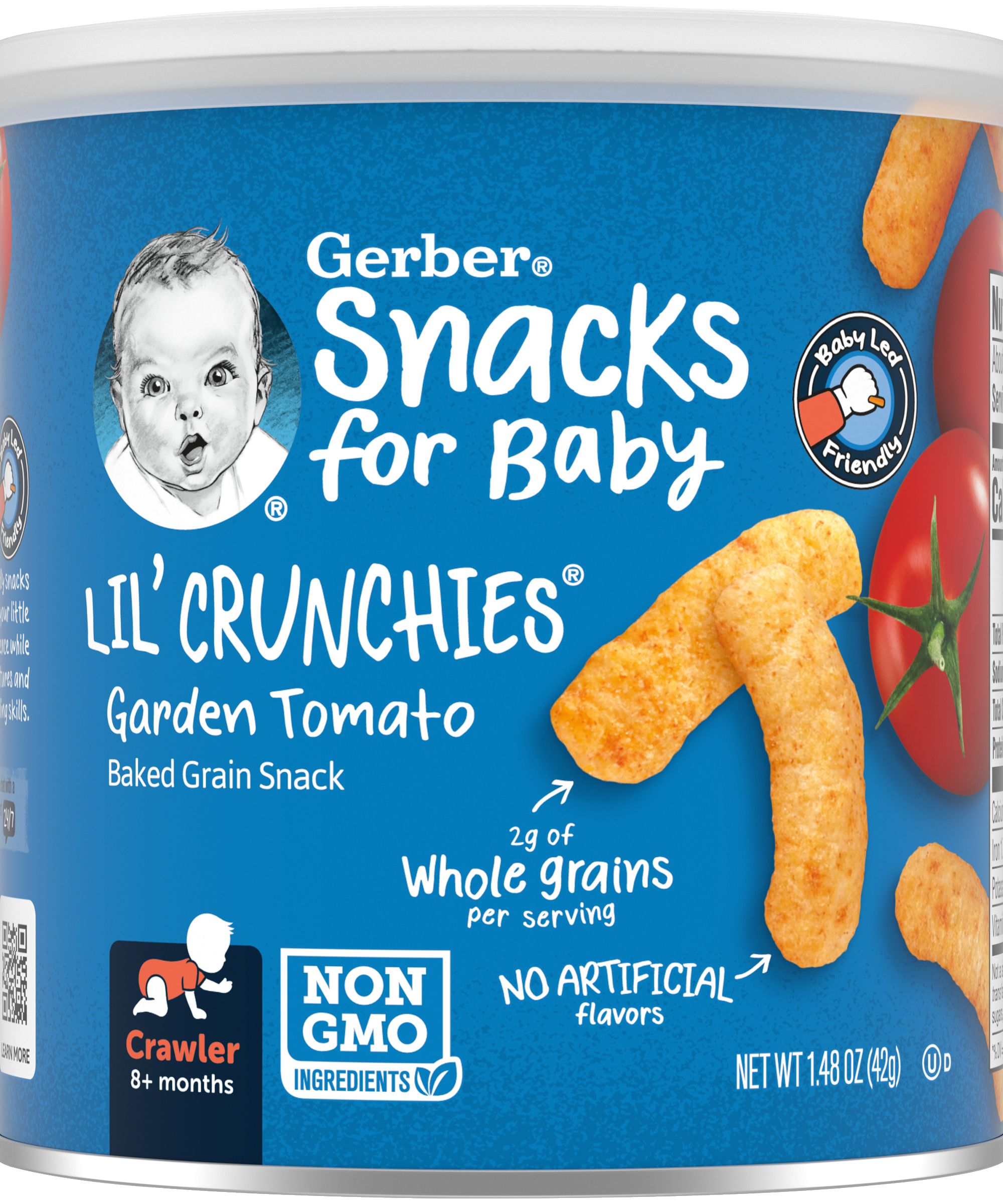 Gerber Lil' Crunchies Garden Tomato Snacks for Crawler babies 8+ Months - 42g - MINIMEE KIDS