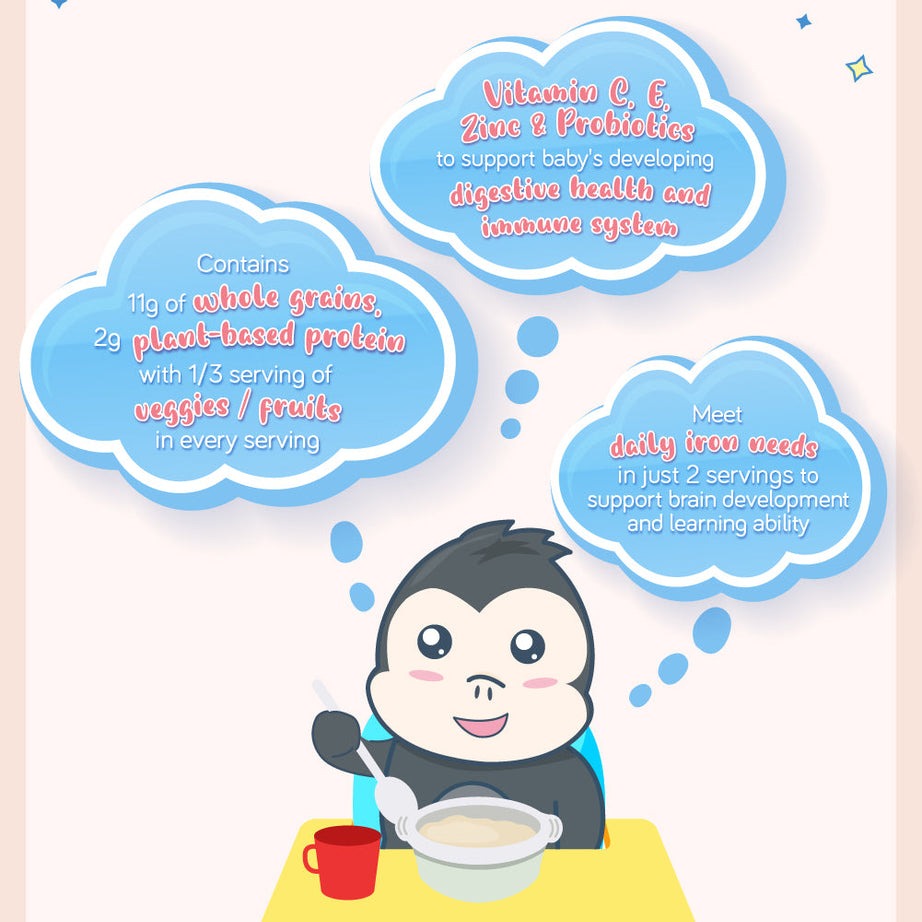 Gerber Powerblend Cereal for Baby – Probiotic Oatmeal Lentil Carrot & Apple | Iron-Fortified, Whole Grains & Plant Protein | NON-GMO, 227g | 8+ Months