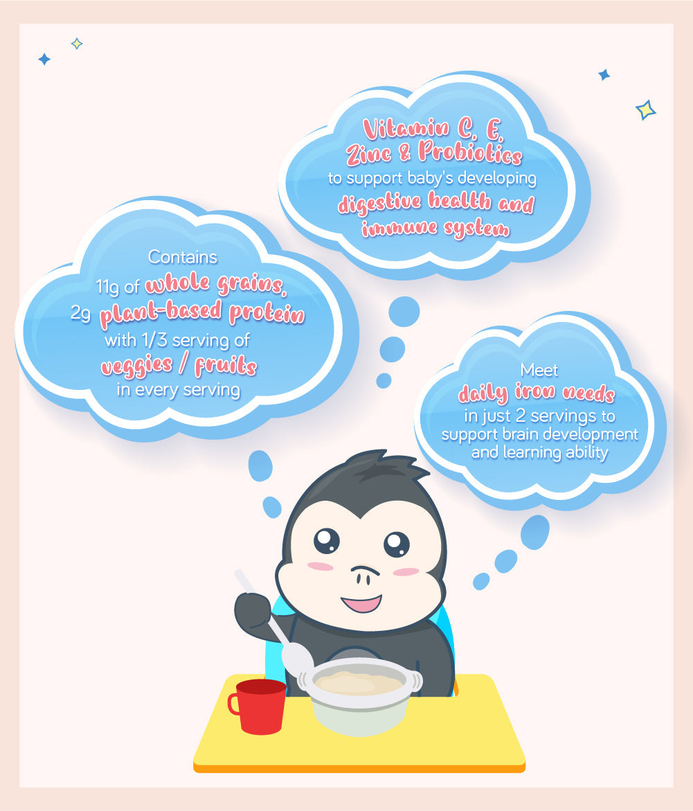 Gerber Powerblend Cereal for Baby – Probiotic Oatmeal Lentil Carrot & Apple | Iron-Fortified, Whole Grains & Plant Protein | NON-GMO, 227g | 8+ Months