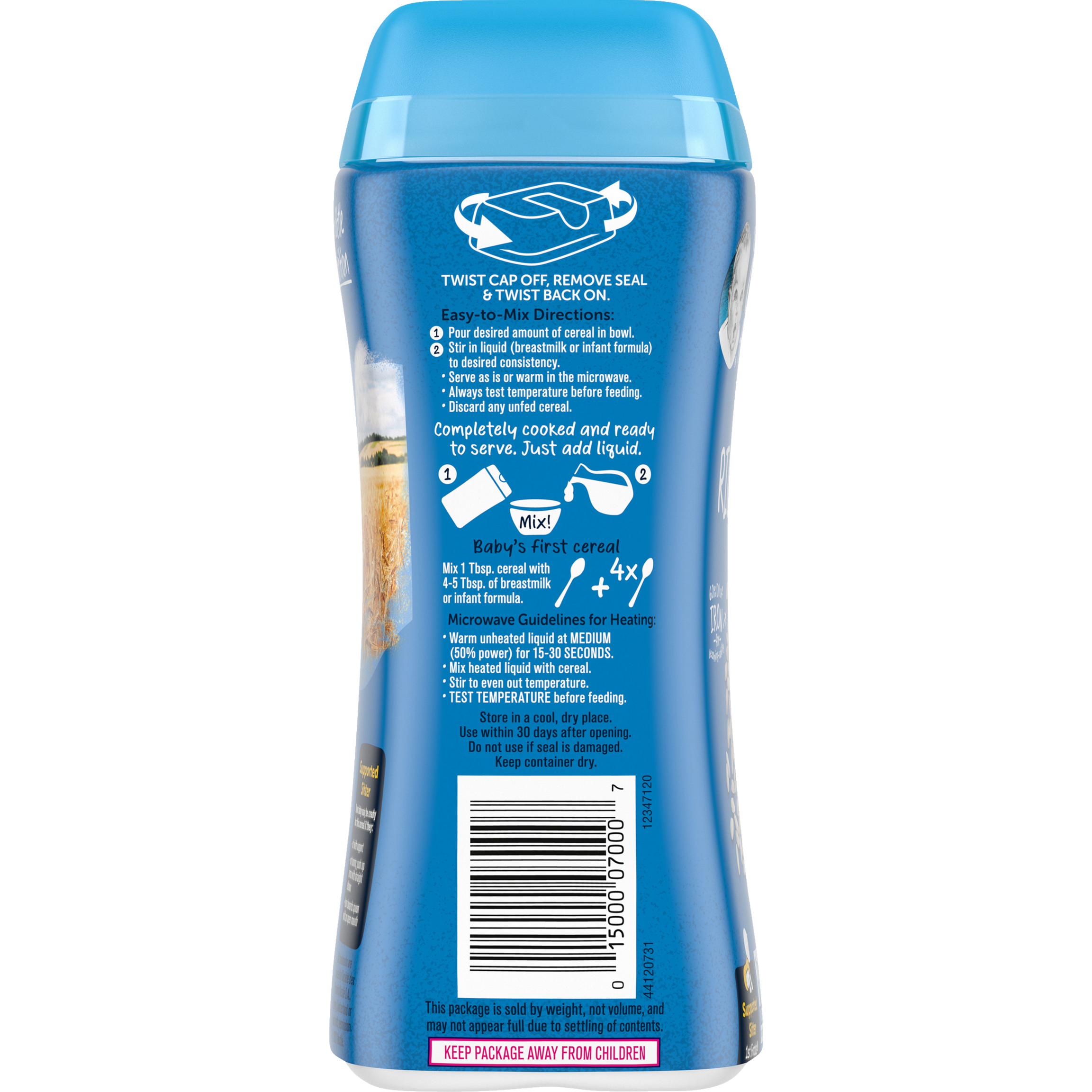 Gerber Single Grain Rice Cereal – Supported Sitter First Foods for 6+ Months – Fortified with Iron, Calcium, Zinc & B Vitamins – Gluten-Free Baby Cereal (227g)