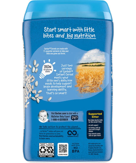 Gerber Rice Cereal for Baby 1st Foods Supported Sitter - 16oz/454g | Single Grain Cereal