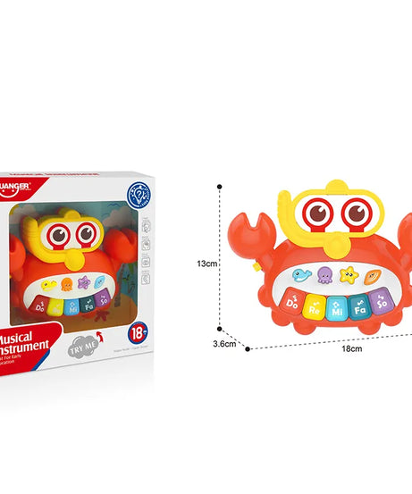 Huanger Musical Instrument Toy Piano - Crab Type | Finger Mental Visual Auditory Training for Ages 18 Months Plus - MINIMEE KIDS