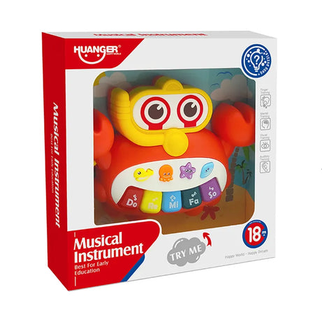 Huanger Musical Instrument Toy Piano - Crab Type | Finger Mental Visual Auditory Training for Ages 18 Months Plus - MINIMEE KIDS