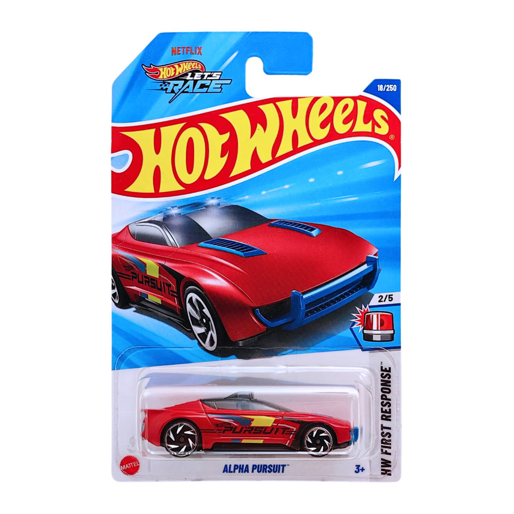 Hot Wheels Alpha Pursuit (Red) | 2025 HW First Response Series 2/5 | Netflix 'Let's Race' Die-Cast Car | Minimee Kids India