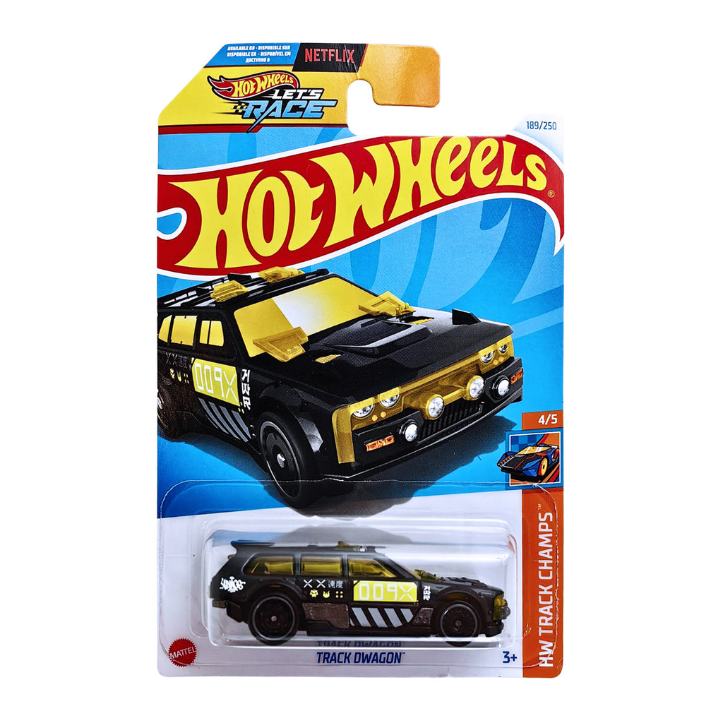 Hot Wheels Track Dwagon Die-Cast Car - HW Track Champs 1:64 Scale | Limited Edition 189/250 | Racing Wagon 4/5 | Black & Gold Graphics