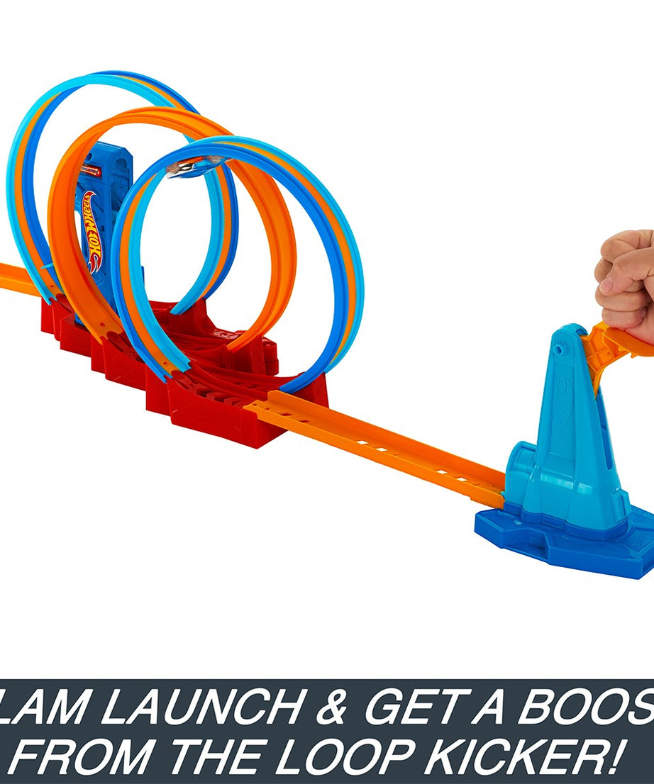 Hot Wheels Ultra Hots Loop Madness Track Set With 3 Loops And 1 Hot Wheels Car For 4+ Years