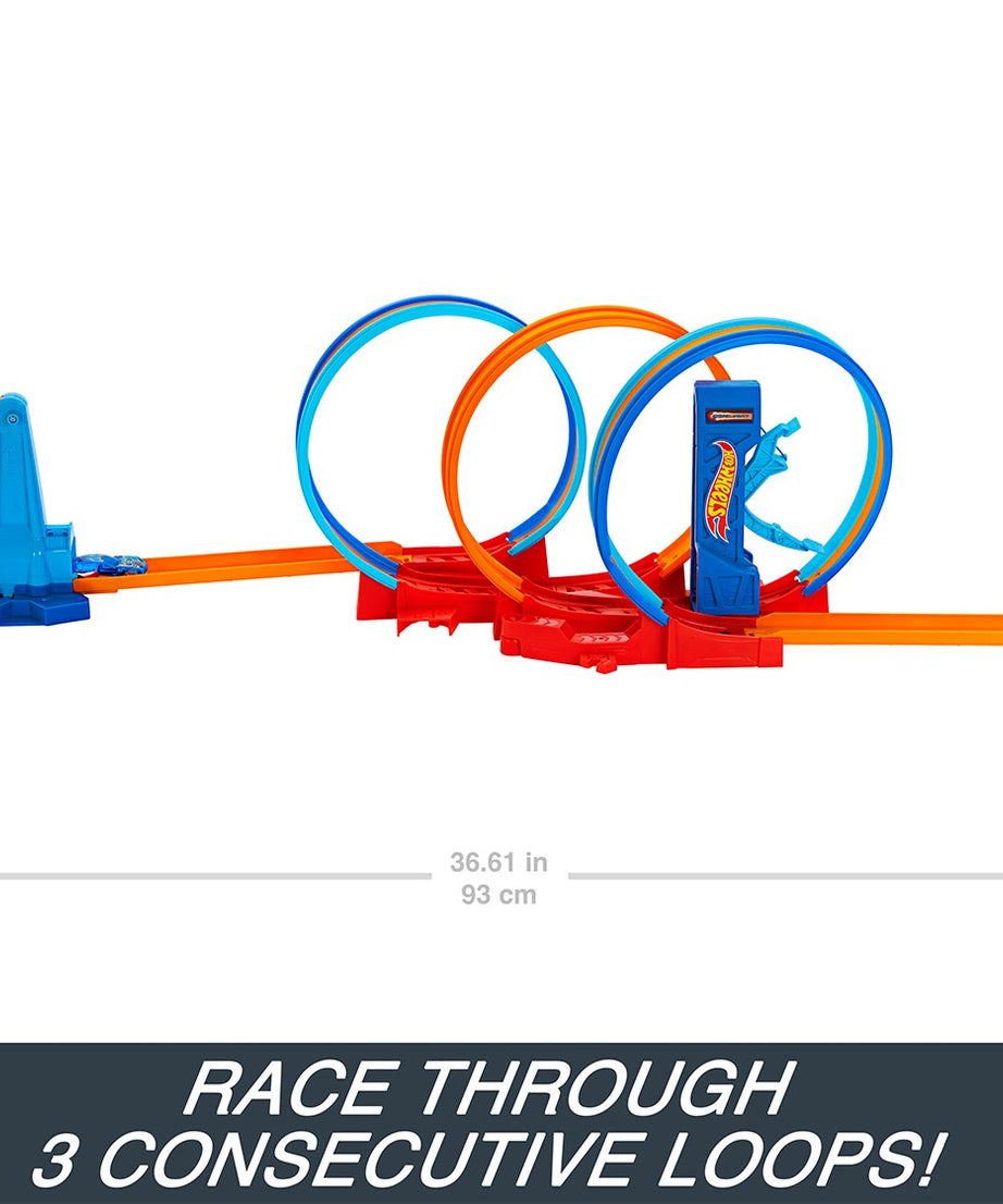 Hot Wheels Ultra Hots Loop Madness Track Set With 3 Loops And 1 Hot Wheels Car For 4+ Years