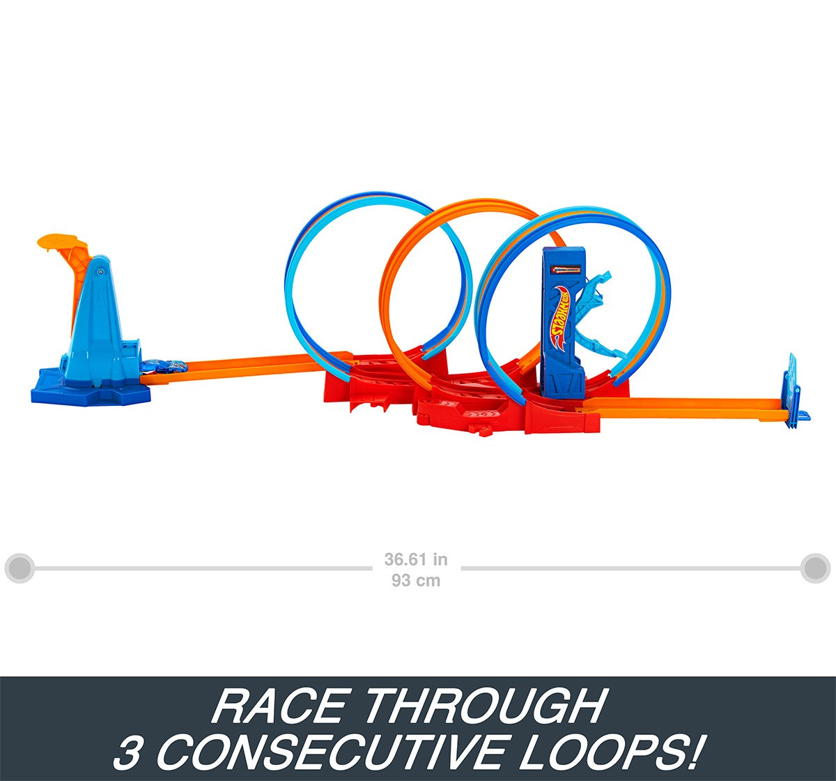 Hot Wheels Ultra Hots Loop Madness Track Set With 3 Loops And 1 Hot Wheels Car For 4+ Years