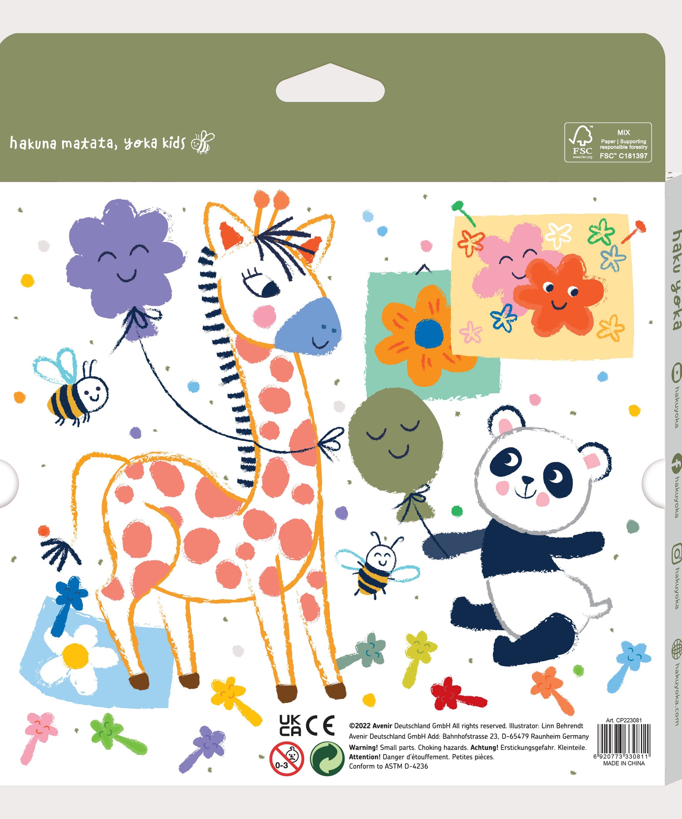 Avenir Haku Yoka 12 Mess-Free Durable Crayons for Toddlers | Easy-Grip Eco-Friendly Crayons with Smile & Owl Designs | Ages 2+