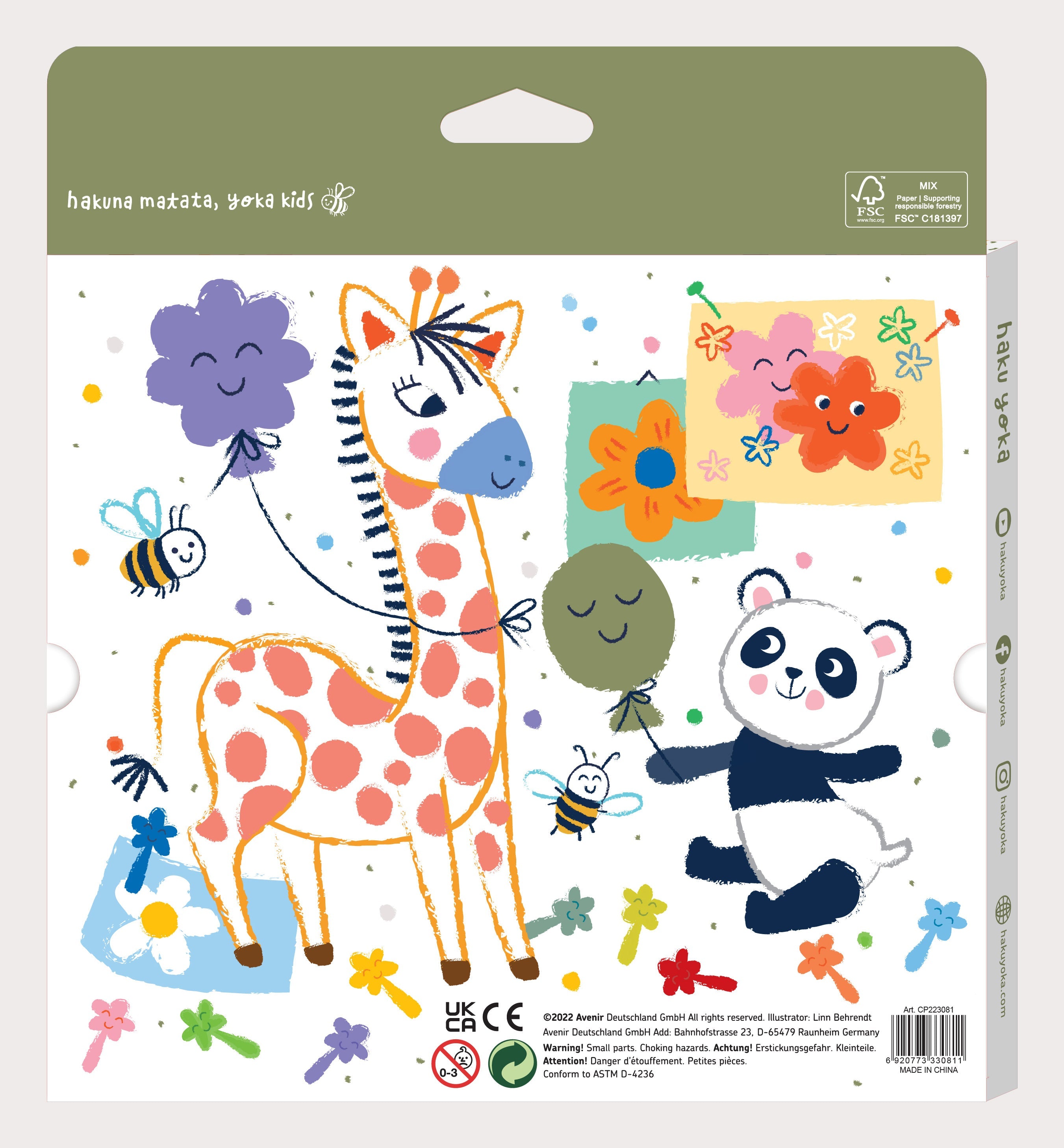 Avenir Haku Yoka 12 Mess-Free Durable Crayons for Toddlers | Easy-Grip Eco-Friendly Crayons with Smile & Owl Designs | Ages 2+
