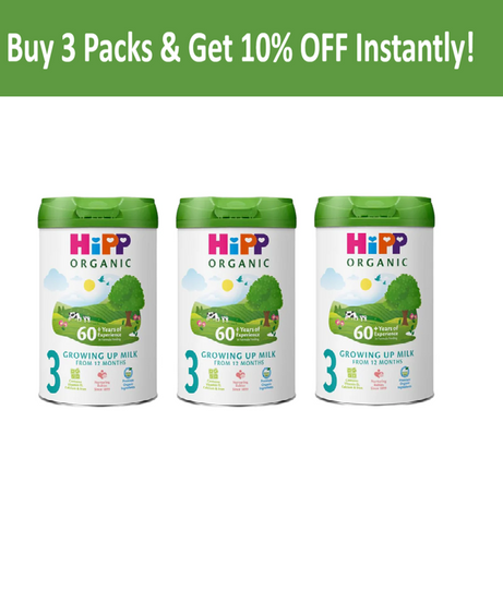 HiPP Organic 3 Growing Up Baby Milk Powder - 800g | Organic Toddler Milk from 12 Months Onwards | Nutritionally Tailored Formula with DHA & Essential Vitamins - MINIMEE KIDS