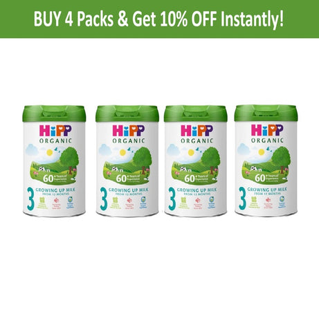HiPP Organic 3 Growing Up Baby Milk Powder - 800g | Organic Toddler Milk from 12 Months Onwards | Nutritionally Tailored Formula with DHA & Essential Vitamins | Get 10% OFF on Pack Of 2,3&4