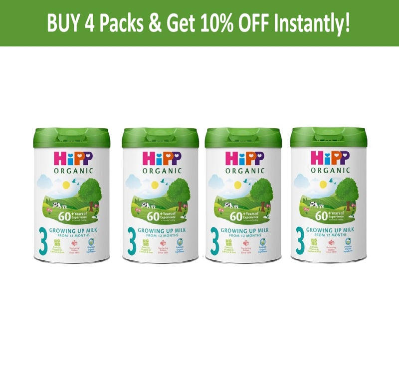 HiPP Organic 3 Growing Up Baby Milk Powder - 800g | Organic Toddler Milk from 12 Months Onwards | Nutritionally Tailored Formula with DHA & Essential Vitamins | Get 10% OFF on Pack Of 2,3&4