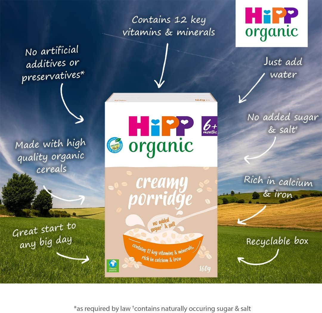 HiPP Organic Creamy Porridge for Babies 6 Months & Above | Smooth and Nutritious Baby Cereal | 160g - MINIMEE KIDS