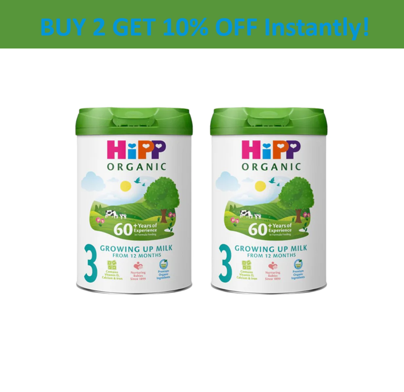 HiPP Organic 3 Growing Up Baby Milk Powder - 800g | Organic Toddler Milk from 12 Months Onwards | Nutritionally Tailored Formula with DHA & Essential Vitamins | Get 10% OFF on Pack Of 2,3&4