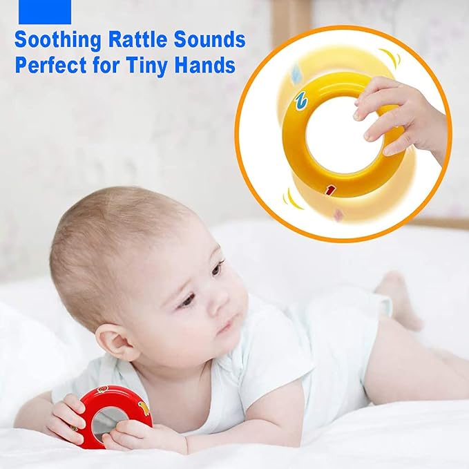 Hola Roly-Poly Unicorn Stacker Toy with Multicolored Rings and Rattle Sounds for Infants - MINIMEE KIDS