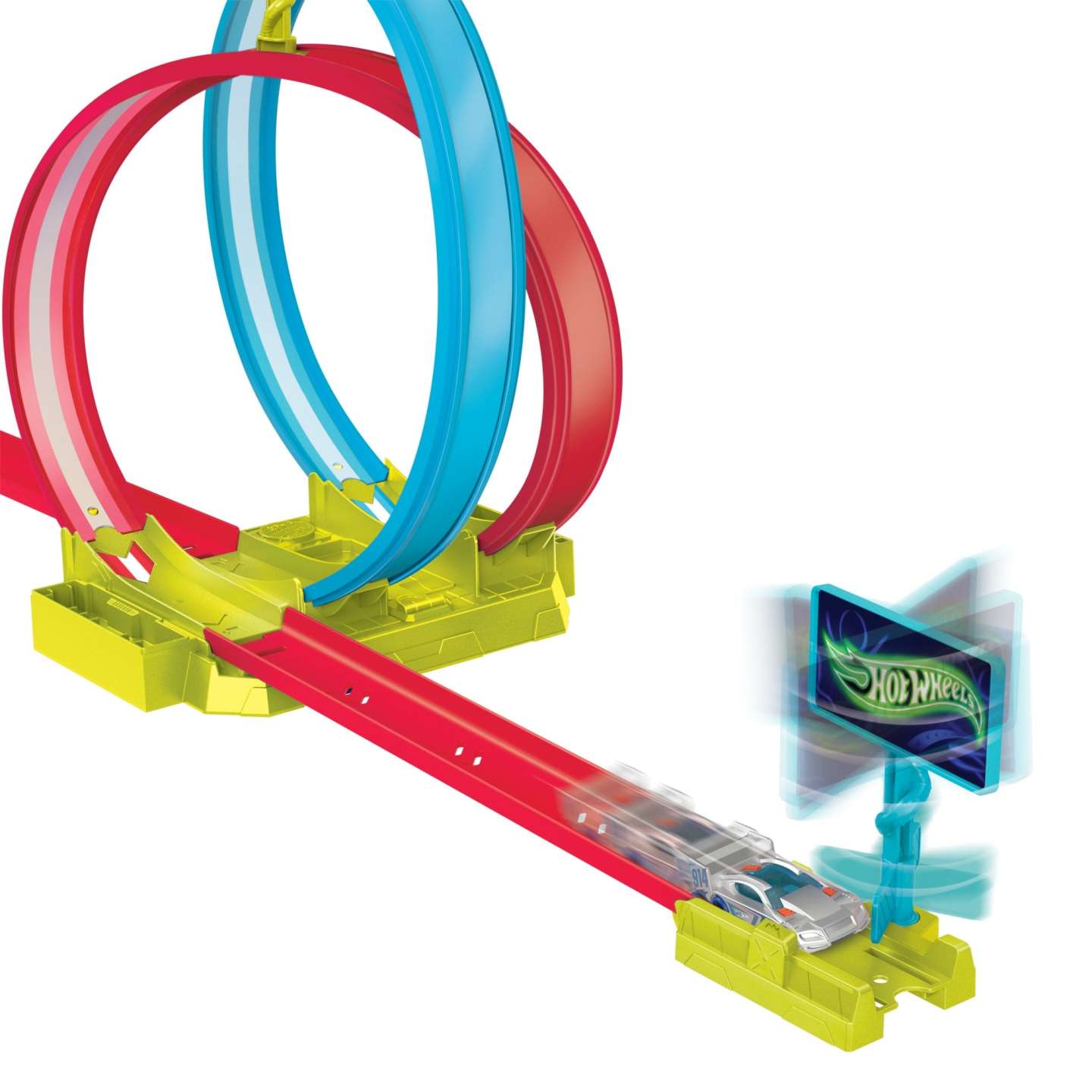 Hot Wheels Neon Speeders Laser Stunt Slamway Track Set | Stunt & Race with Double Inverted Loops, Neon-Themed Billboard & Easy Storage | Includes 1 Hot Wheels 1:64 Scale Car | 4+ Years html Copy Edit