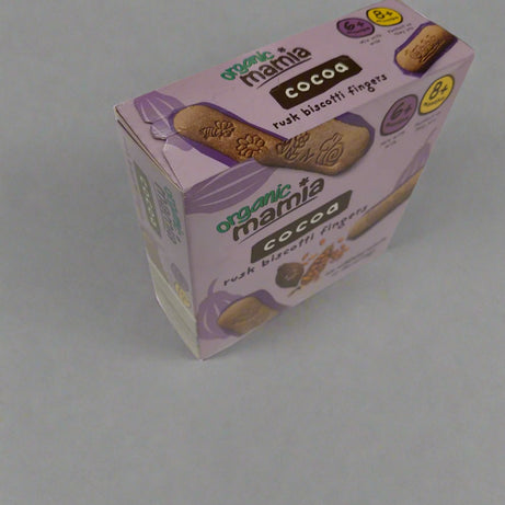 Organic Mamia Cocoa Rusk Biscotti Fingers for Babies 6+ Months & 8+ Months - 100g | Organic Teething Snack | No Artificial Colours or Flavourings | Perfect First Finger Food