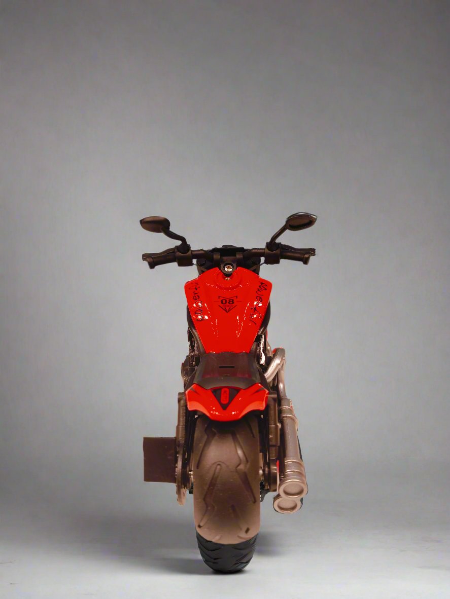 Alloy Motorcycle Harley Davidson Simulation Model Vehicle with Music & Light | Pull Back Motorcycles Toy, Gift for Boys Kids Age 3+ Years Old - Red