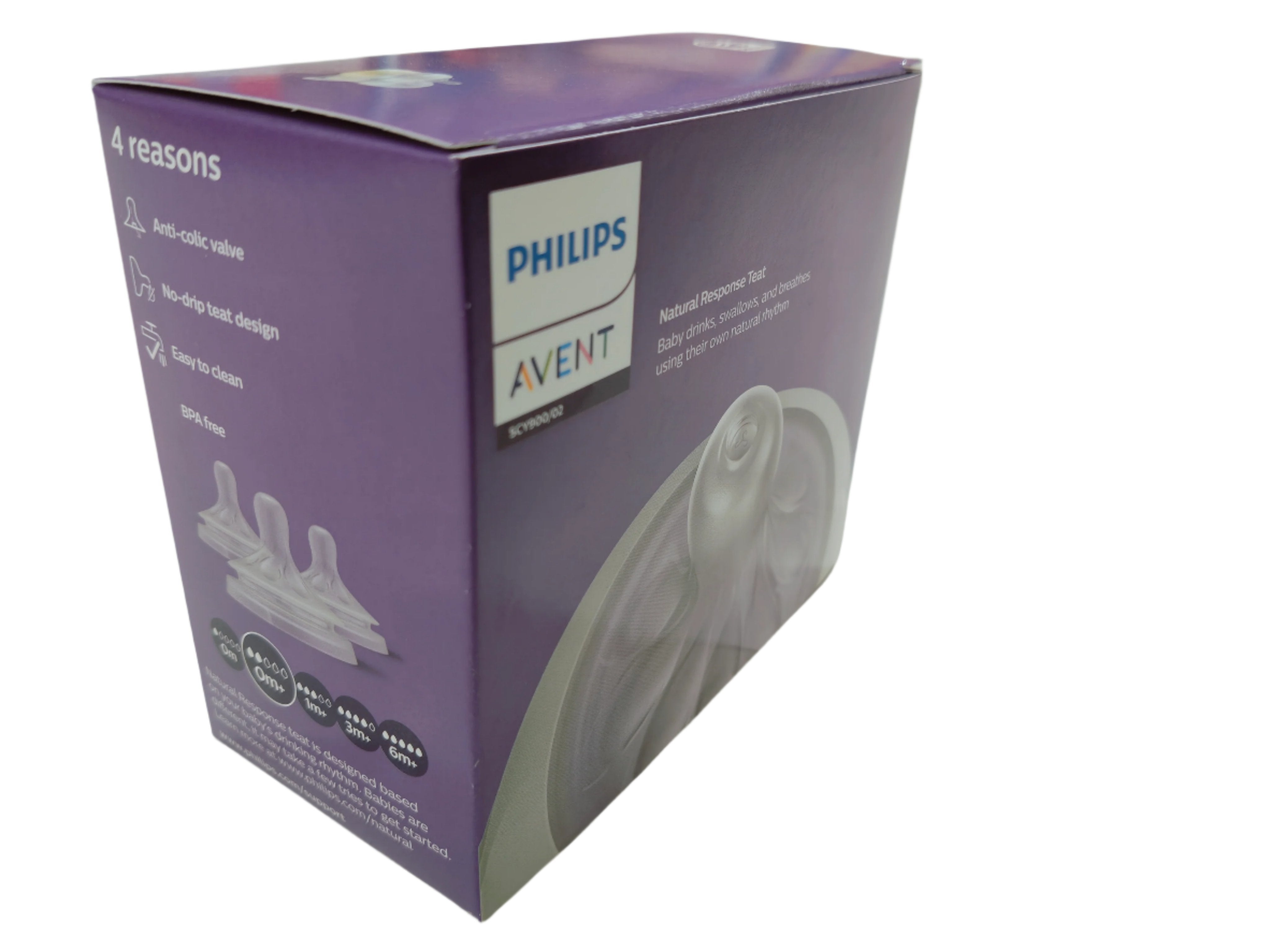 Philips Avent Natural Response Baby Bottle 0m+ 125ml Twin Pack - BPA-Free, Anti-Colic, Easy Latch Bottles for Newborns