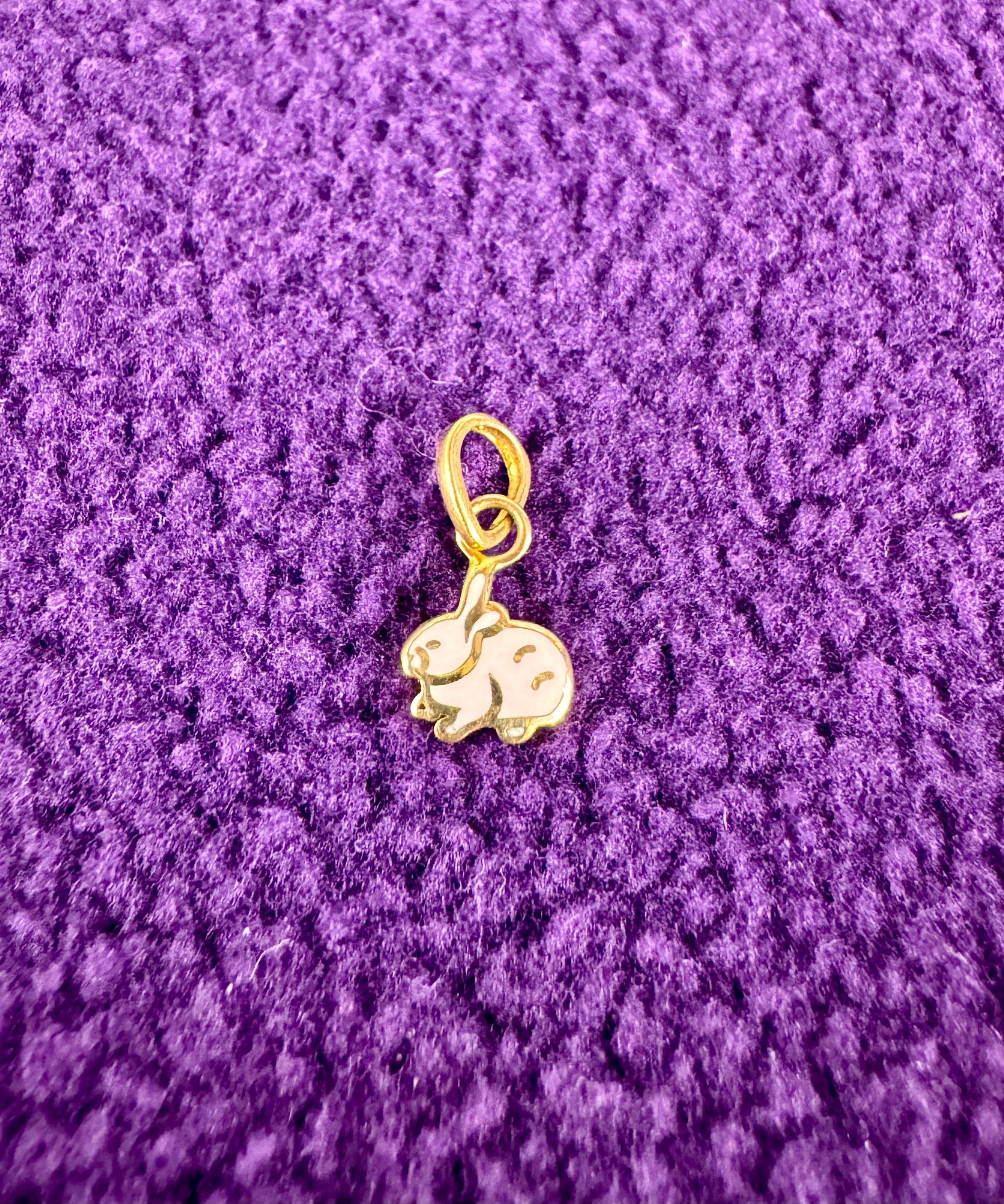Kids' Cute Light Pink Rabbit 18k Gold Exclusive Pendant Adorable and Elegant Jewelry for Kids | Safe and Stylish