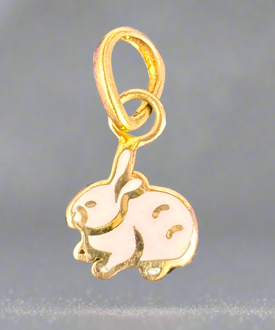 Kids' Cute Light Pink Rabbit 18k Gold Exclusive Pendant Adorable and Elegant Jewelry for Kids | Safe and Stylish