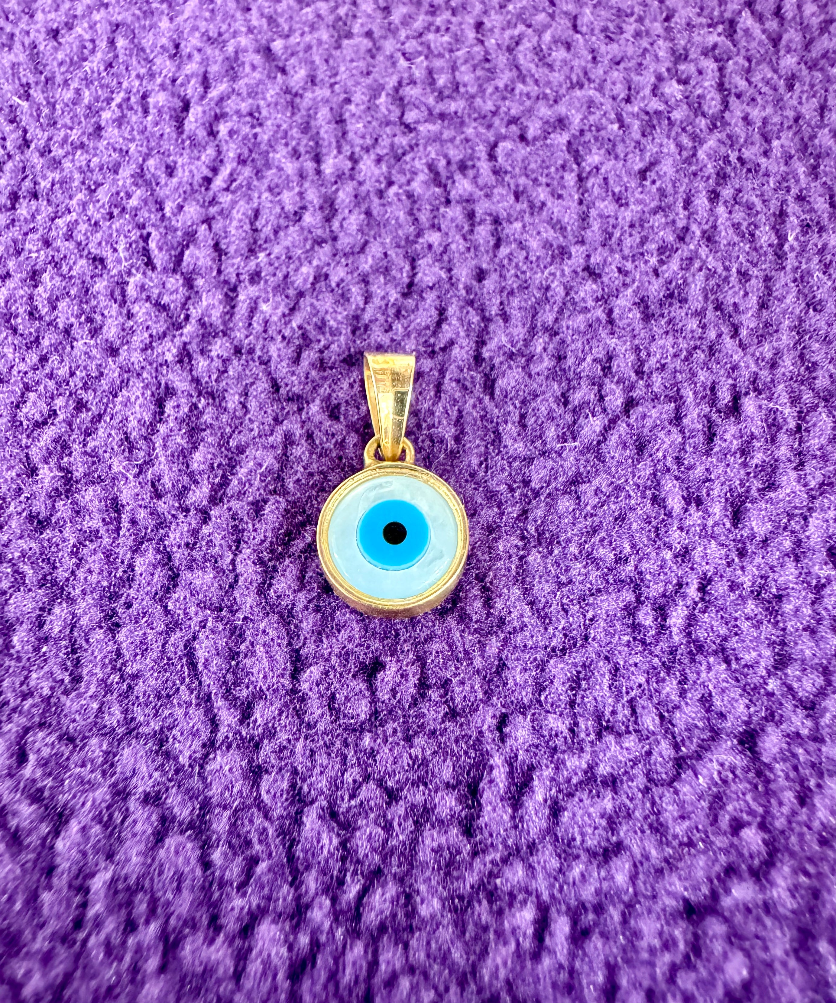 18K Gold Blue Evil Eye Pendent | Symbol of Protection and Good Luck | Stylish and Protective Jewelry for Kids - MINIMEE KIDS