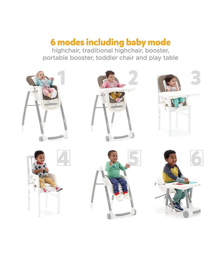 Joie Multiply 6-in-1 Convertible Highchair | Baby to Toddler Booster & Play Table | Adjustable Height & Recline | 6m-6y - Speckled - MINIMEE KIDS
