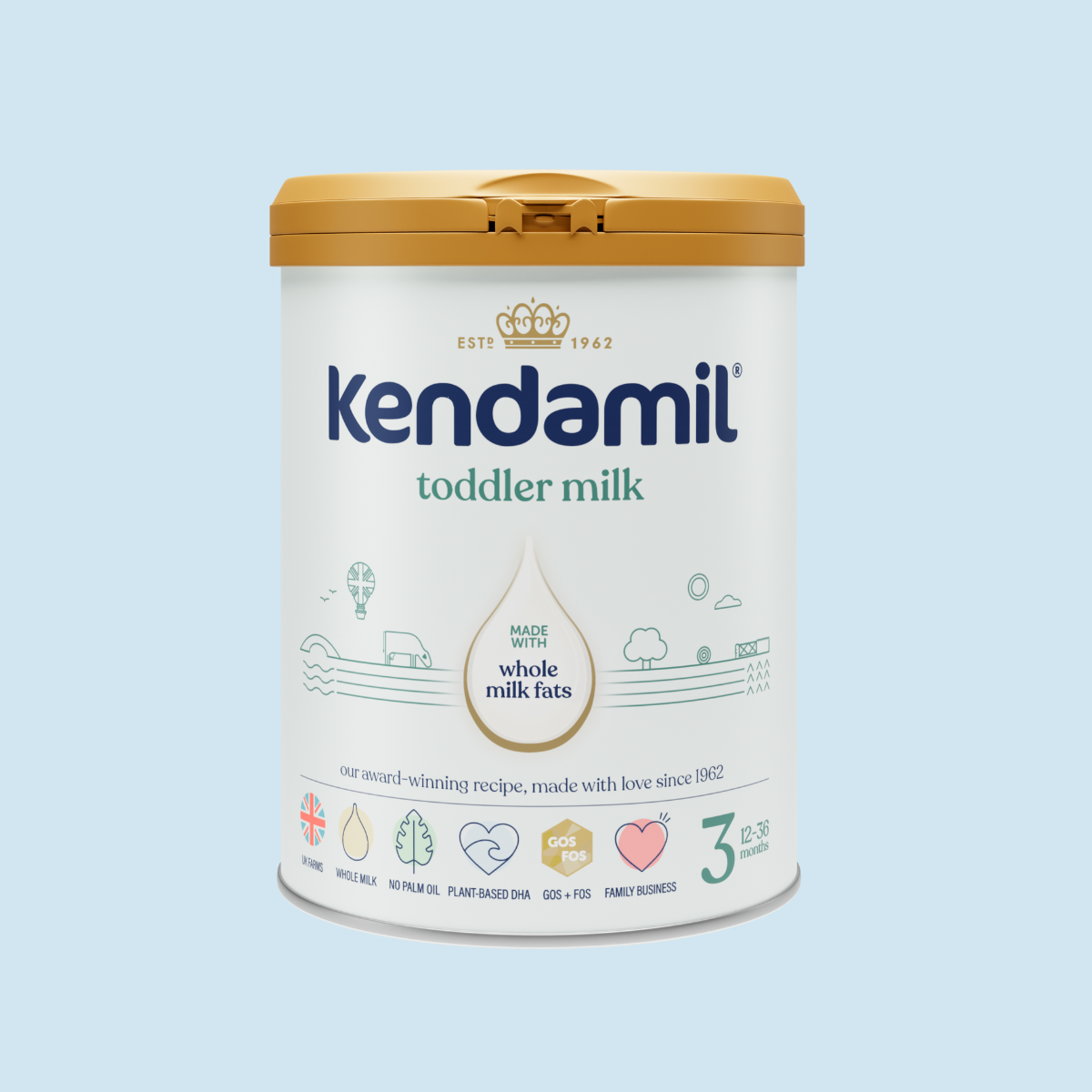 Kendamil Classic Toddler Milk Stage 3 (12+ Months) – 800g | British Whole Milk Formula for Growing Toddlers | Palm Oil & Fish Oil Free | Enriched with Iron, DHA & Prebiotics for Immunity & Brain Development - MINIMEE KIDS