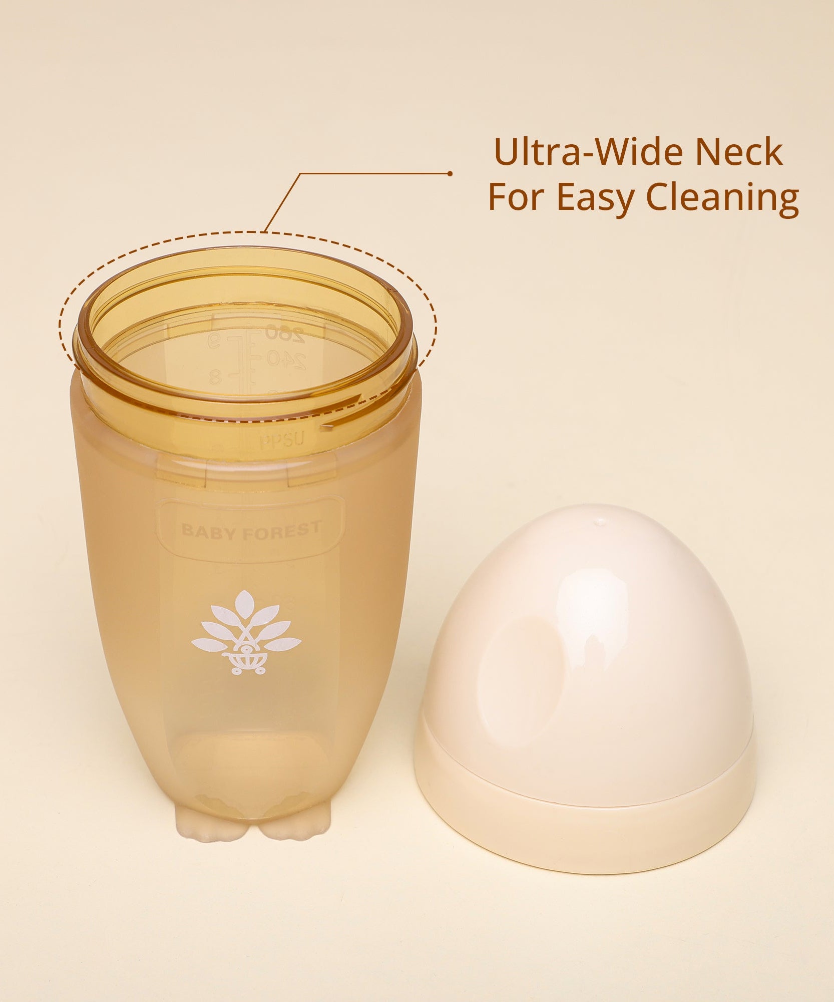 Baby Forest Laad Pyaar Baby Feeding Bottles – Wide Neck, Anti-Colic, Heat Resistant, and Breastfeeding-Friendly (150ml & 260ml)