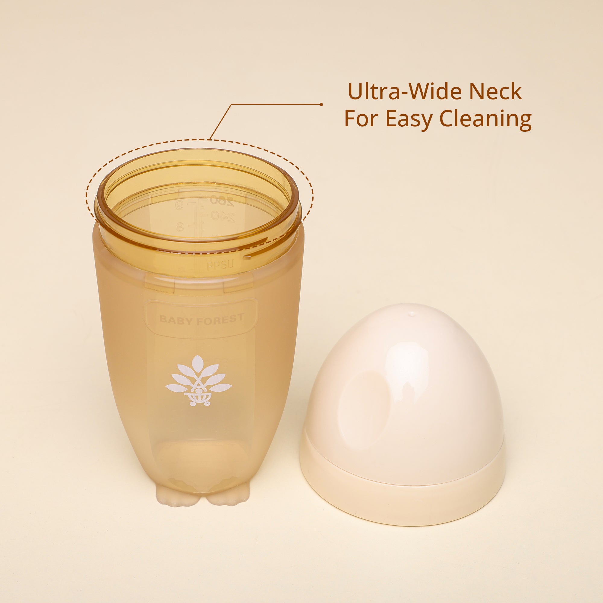 Baby Forest Laad Pyaar Baby Feeding Bottles – Wide Neck, Anti-Colic, Heat Resistant, and Breastfeeding-Friendly (150ml & 260ml)