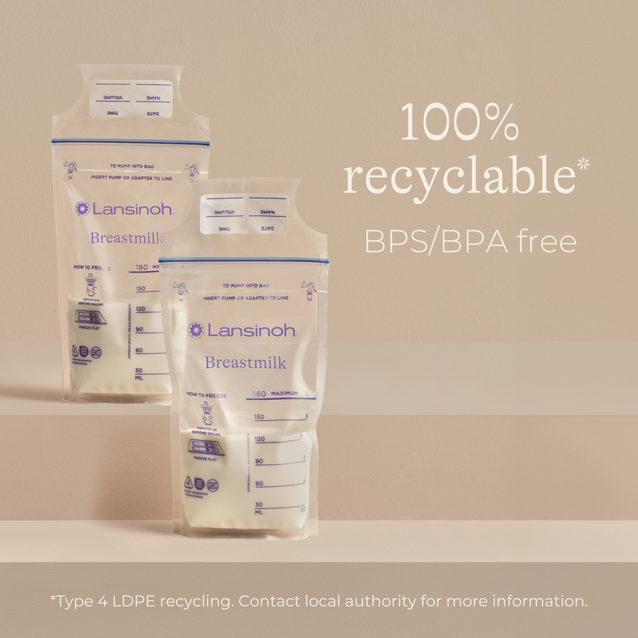 Lansinoh 50 Pre-Sterilised Breastmilk Storage Bags | BPA-Free with Leakproof Double Zipper | Pump Directly into Bag | Award-Winning Breastfeeding Essentials