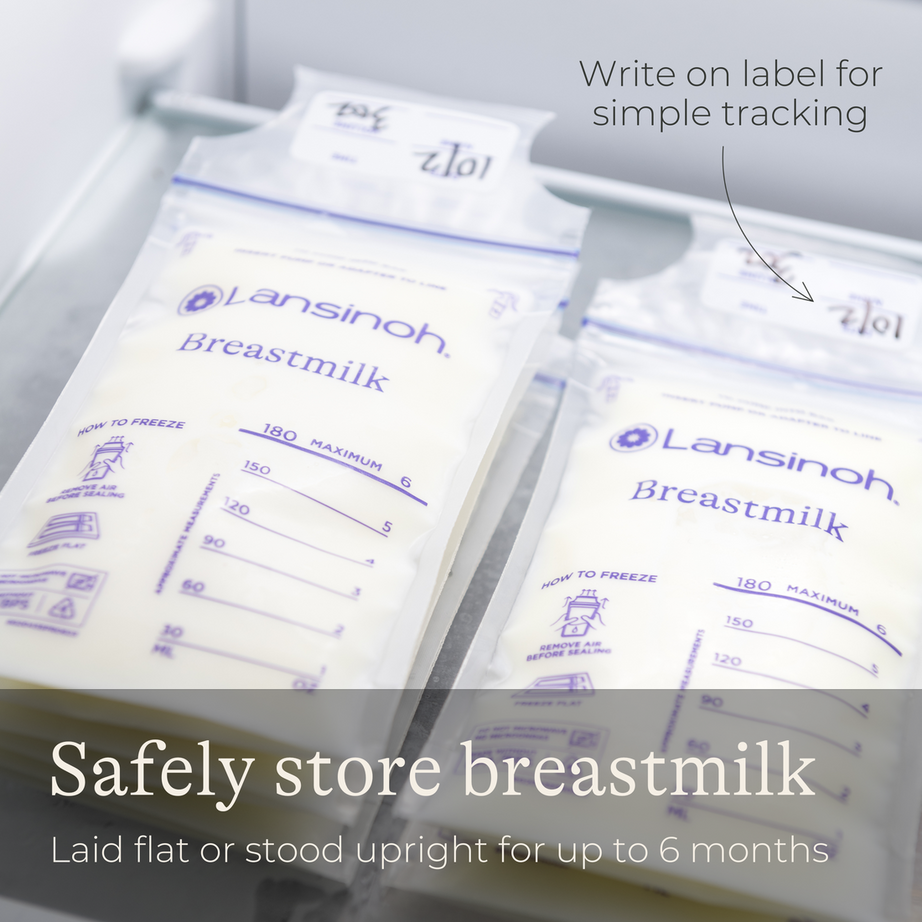 Lansinoh 50 Pre-Sterilised Breastmilk Storage Bags | BPA-Free with Leakproof Double Zipper | Pump Directly into Bag | Award-Winning Breastfeeding Essentials