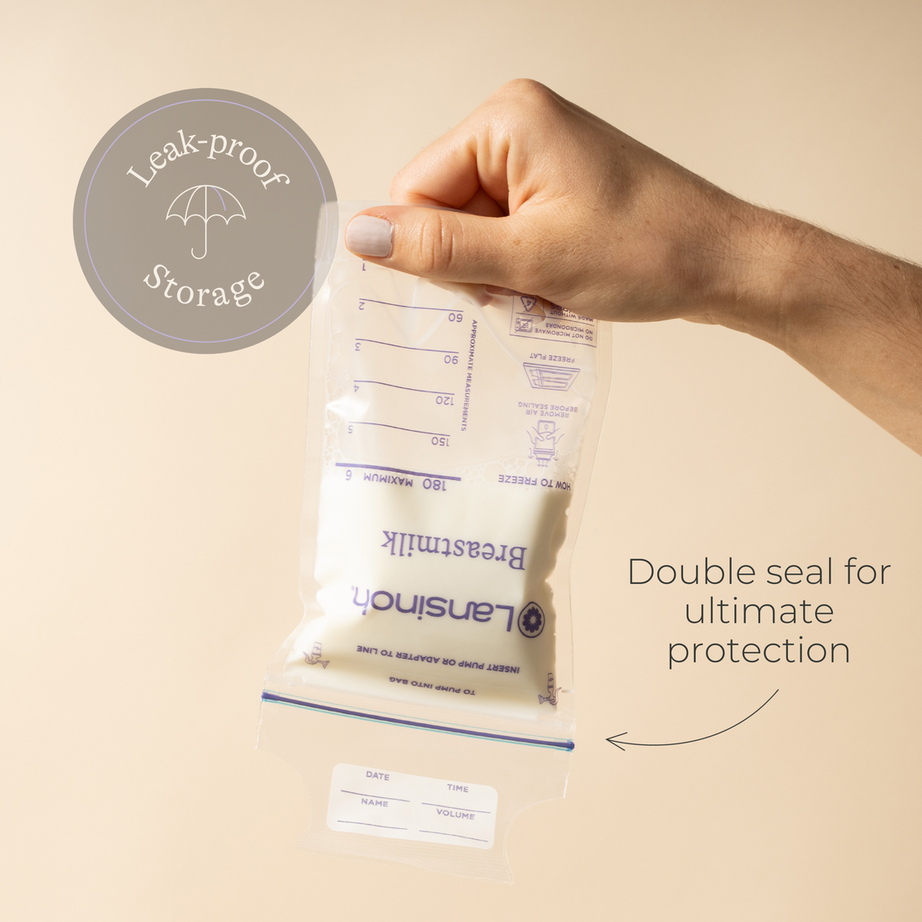 Lansinoh 50 Pre-Sterilised Breastmilk Storage Bags | BPA-Free with Leakproof Double Zipper | Pump Directly into Bag | Award-Winning Breastfeeding Essentials