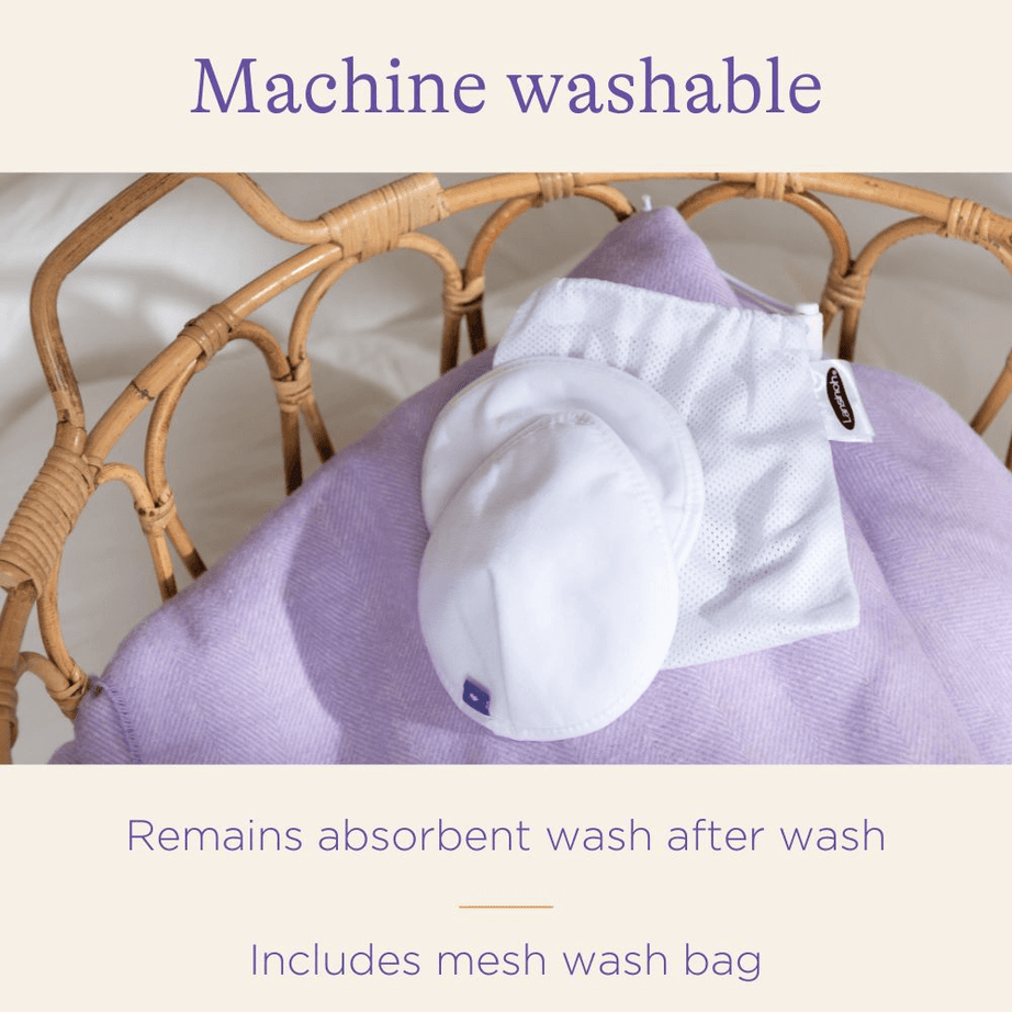 Lansinoh Washable Nursing Pads - Ultra Absorbent, Super-Soft, Eco-Friendly with Non-Slip Edge & Wash Bag