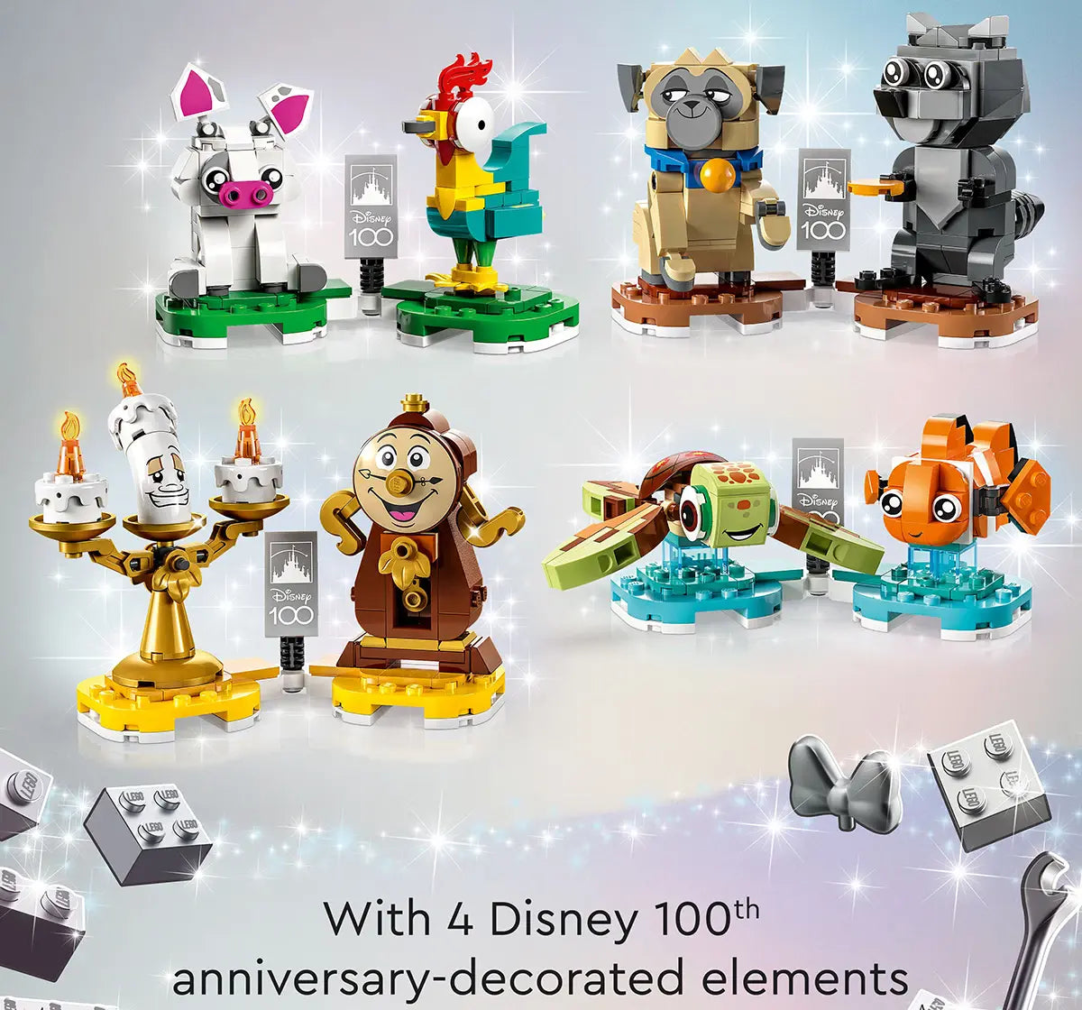 Lego Disney Duos 43226 – Buildable Disney Companions from Beauty and the Beast, Moana, Finding Nemo & Pocahontas – 553 Pieces – Posable Display Figures for Kids Aged 6+