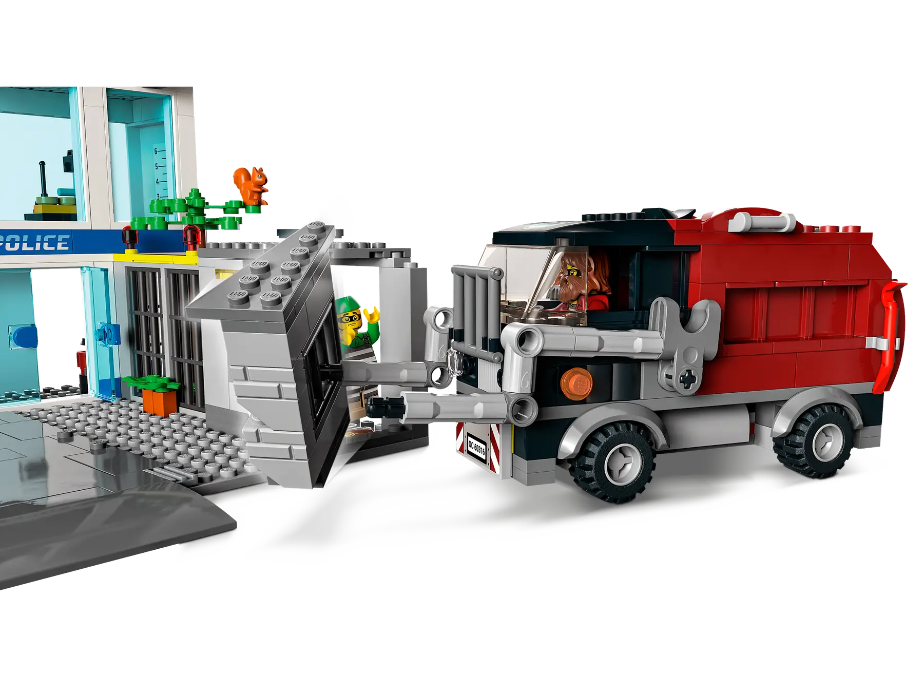 LEGO City 60316 Police Station Building Set – 668 Pieces with 5 Minifigures, Escape Motorcycle, Dog Figure, and Police Vehicle – Creative Play for Kids Ages 6+