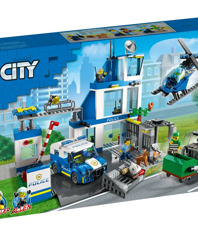 LEGO City 60316 Police Station Building Set – 668 Pieces with 5 Minifigures, Escape Motorcycle, Dog Figure, and Police Vehicle – Creative Play for Kids Ages 6+