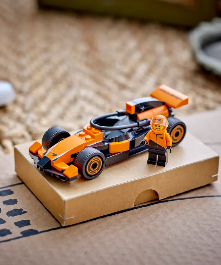 LEGO City F1 Driver with McLaren Race Car 60442 – 86 Piece Formula 1 Building Set, Orange Racing Car & Minifigure, Official McLaren Licensed Gift for Kids 6+