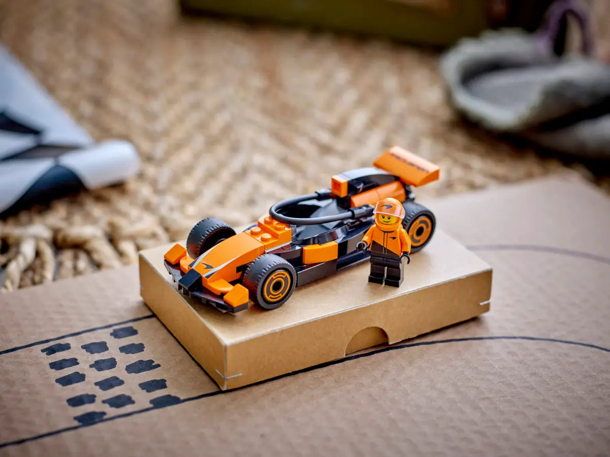 LEGO City F1 Driver with McLaren Race Car 60442 – 86 Piece Formula 1 Building Set, Orange Racing Car & Minifigure, Official McLaren Licensed Gift for Kids 6+