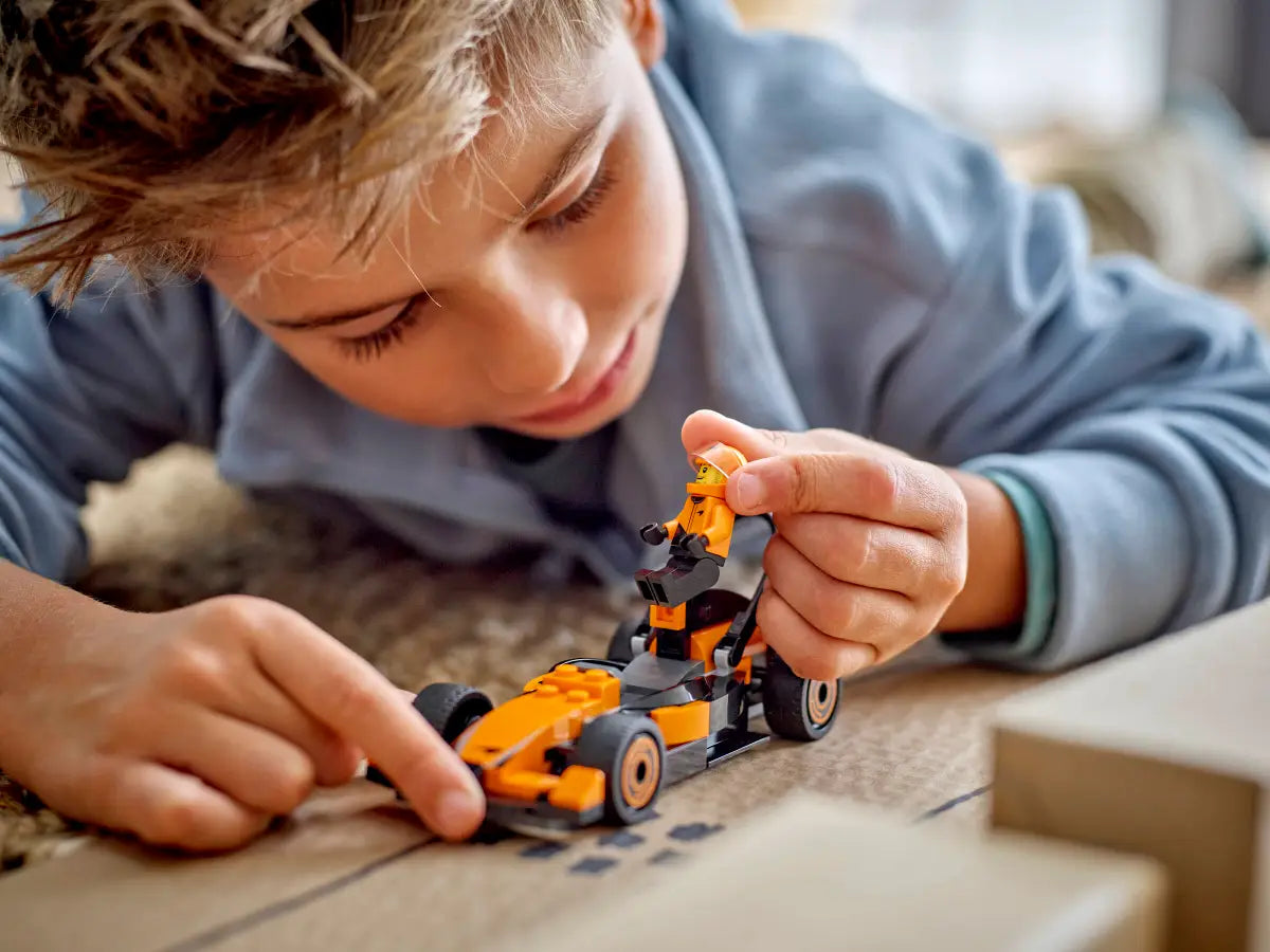 LEGO City F1 Driver with McLaren Race Car 60442 – 86 Piece Formula 1 Building Set, Orange Racing Car & Minifigure, Official McLaren Licensed Gift for Kids 6+