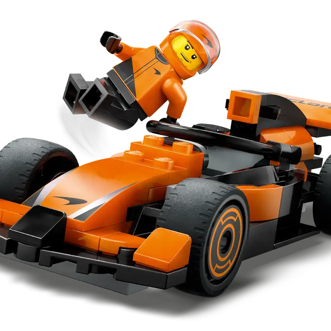 LEGO City F1 Driver with McLaren Race Car 60442 – 86 Piece Formula 1 Building Set, Orange Racing Car & Minifigure, Official McLaren Licensed Gift for Kids 6+